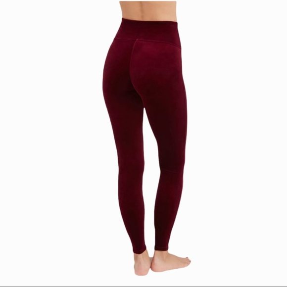 Spanx Velvet Leggings in Color Rich Burgundy - Picture 3 of 6